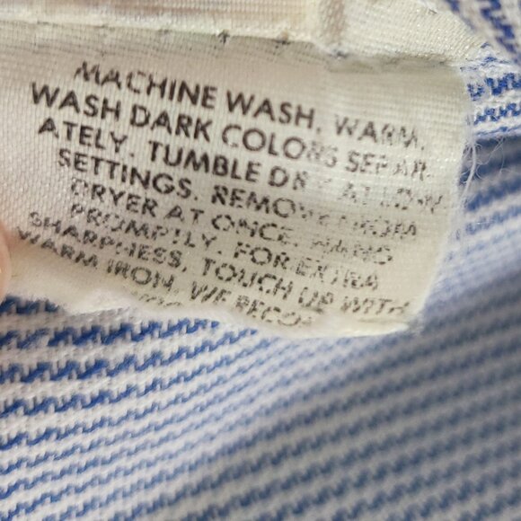 Vintage Blue & White Pinstripe Blazer Jacket Union Made in USA - Picture 5 of 7